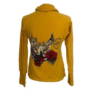 Coogi y2k bedazzled yellow zip up‎ jacket